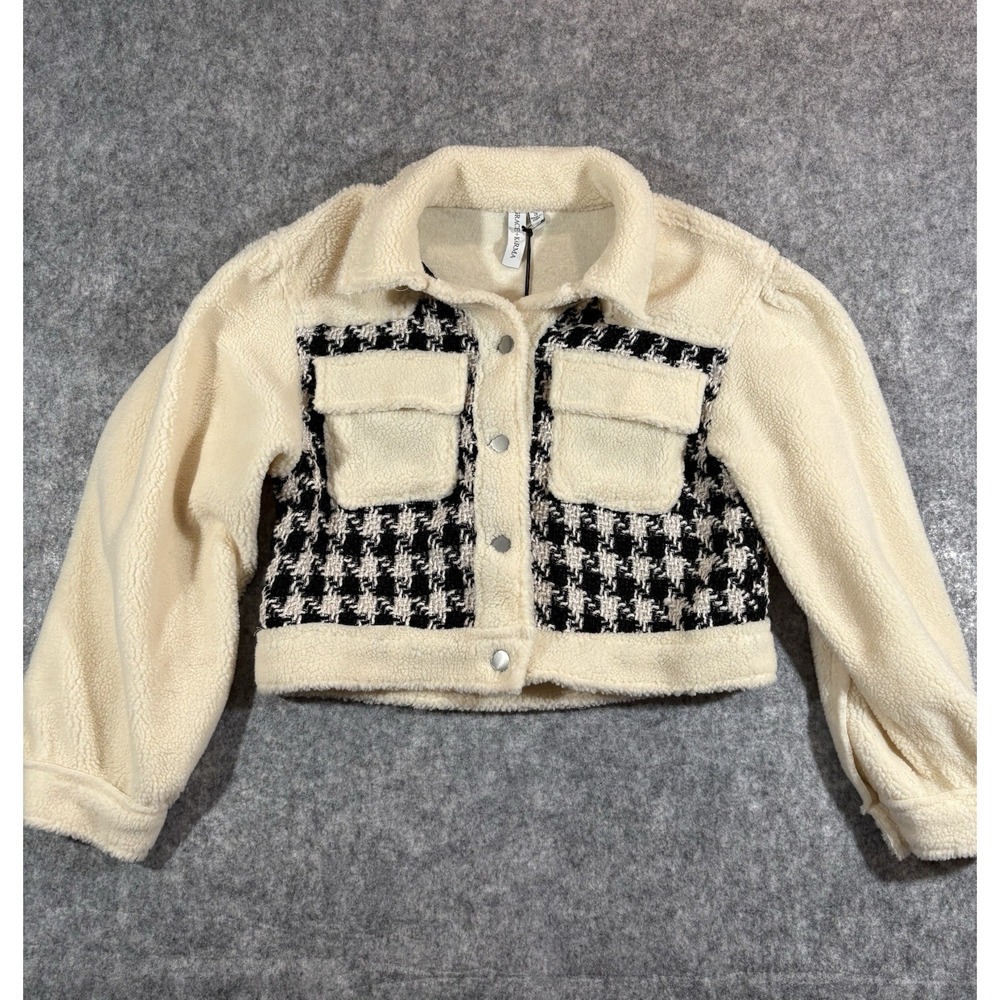 Grace + Karma Small Jacket Houndstooth Black White